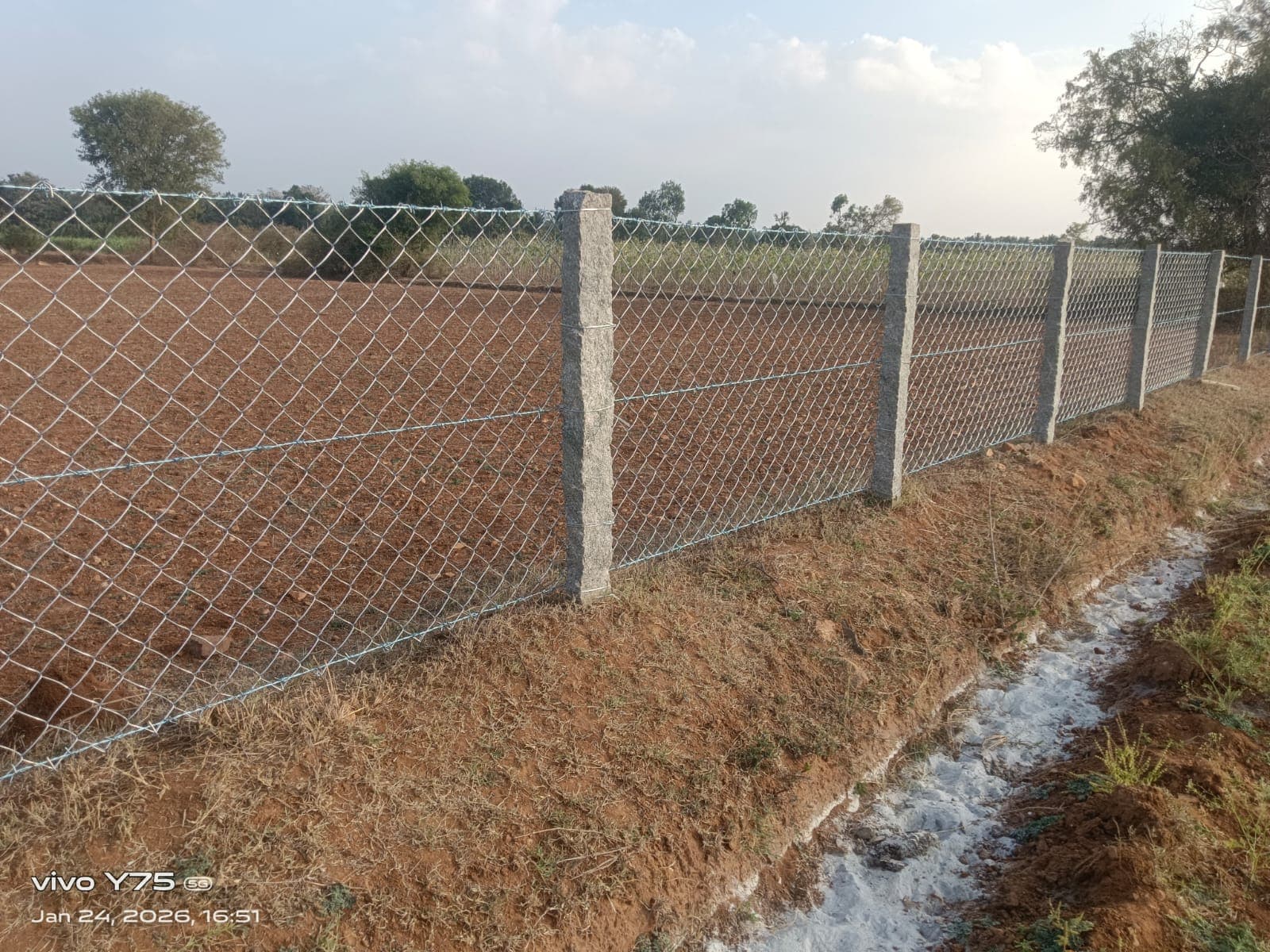 Chain Link on Stone Posts — Karnataka