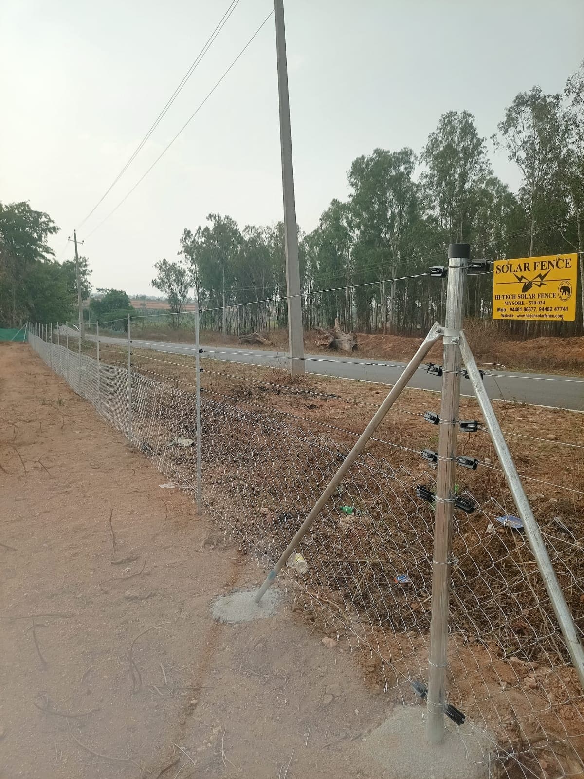 Chain Link with Solar Line on Top — Karnataka
